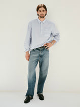 Am Relaxed Straight 5 Pocket Jean In Antique Indigo