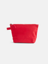 Canvas Travel Pouch In Red