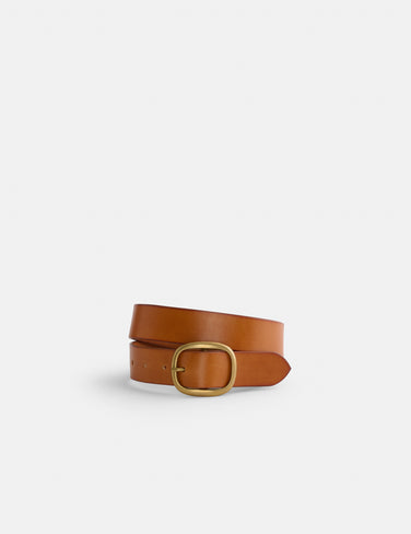 Maximum Henry Wide Oval 1 5 Belt With Brass In Light Brown