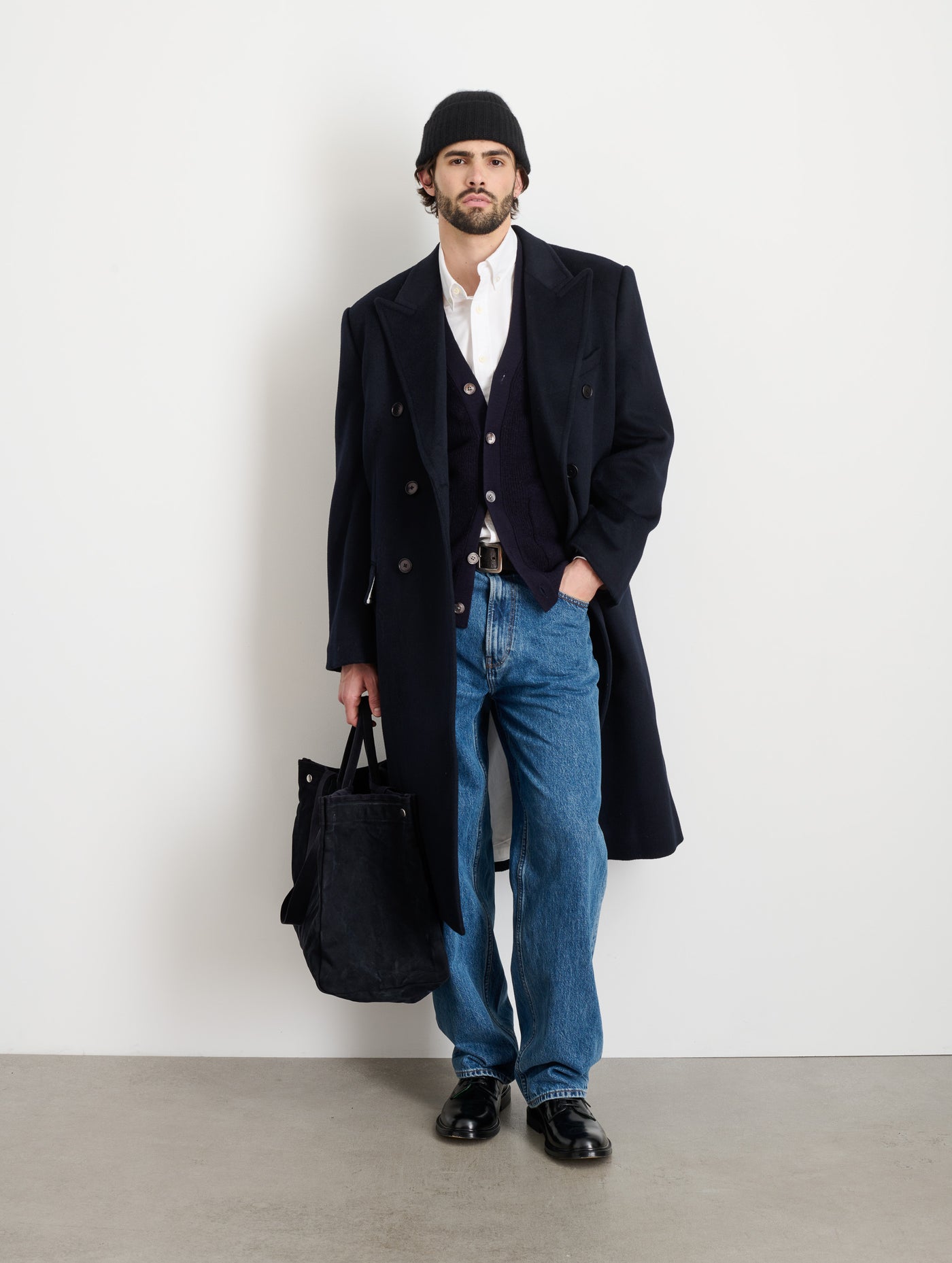 Double Breasted James Coat in Wool