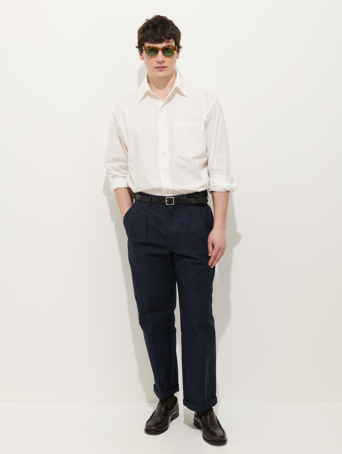 Double Pleated Pant In Vintage Twill