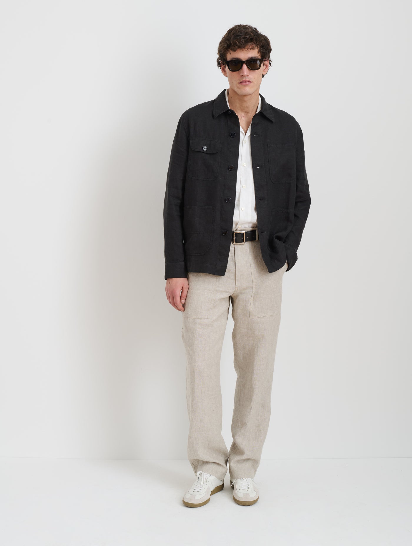 Garment Dyed Work Jacket in Linen