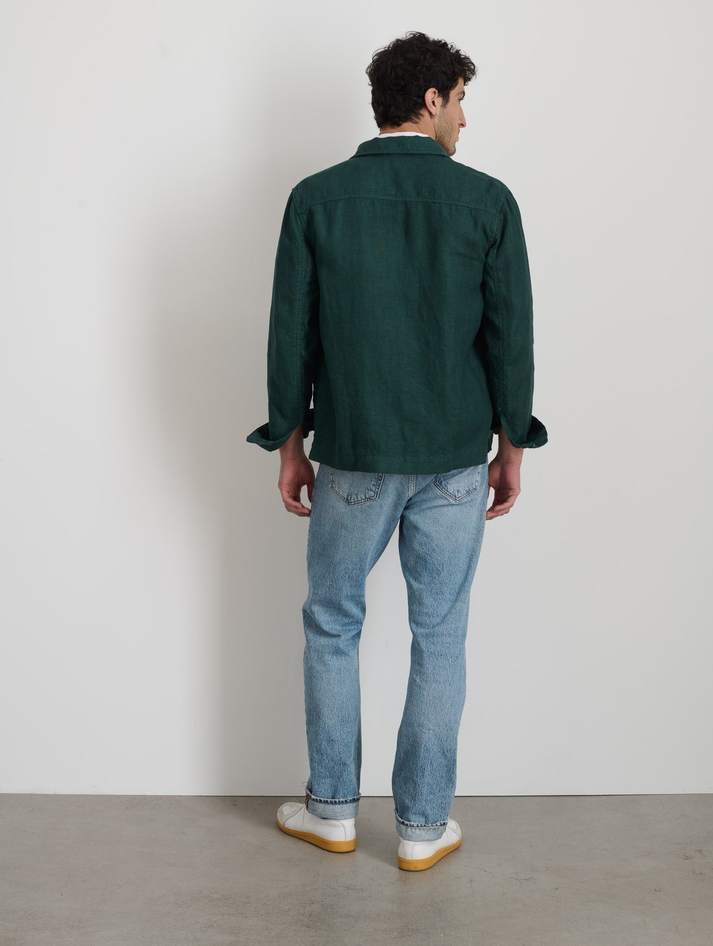Garment Dyed Work Jacket in Linen