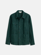 Garment Dyed Work Jacket In Linen In Pine Grove