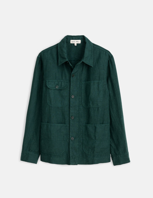 Garment Dyed Work Jacket in Linen
