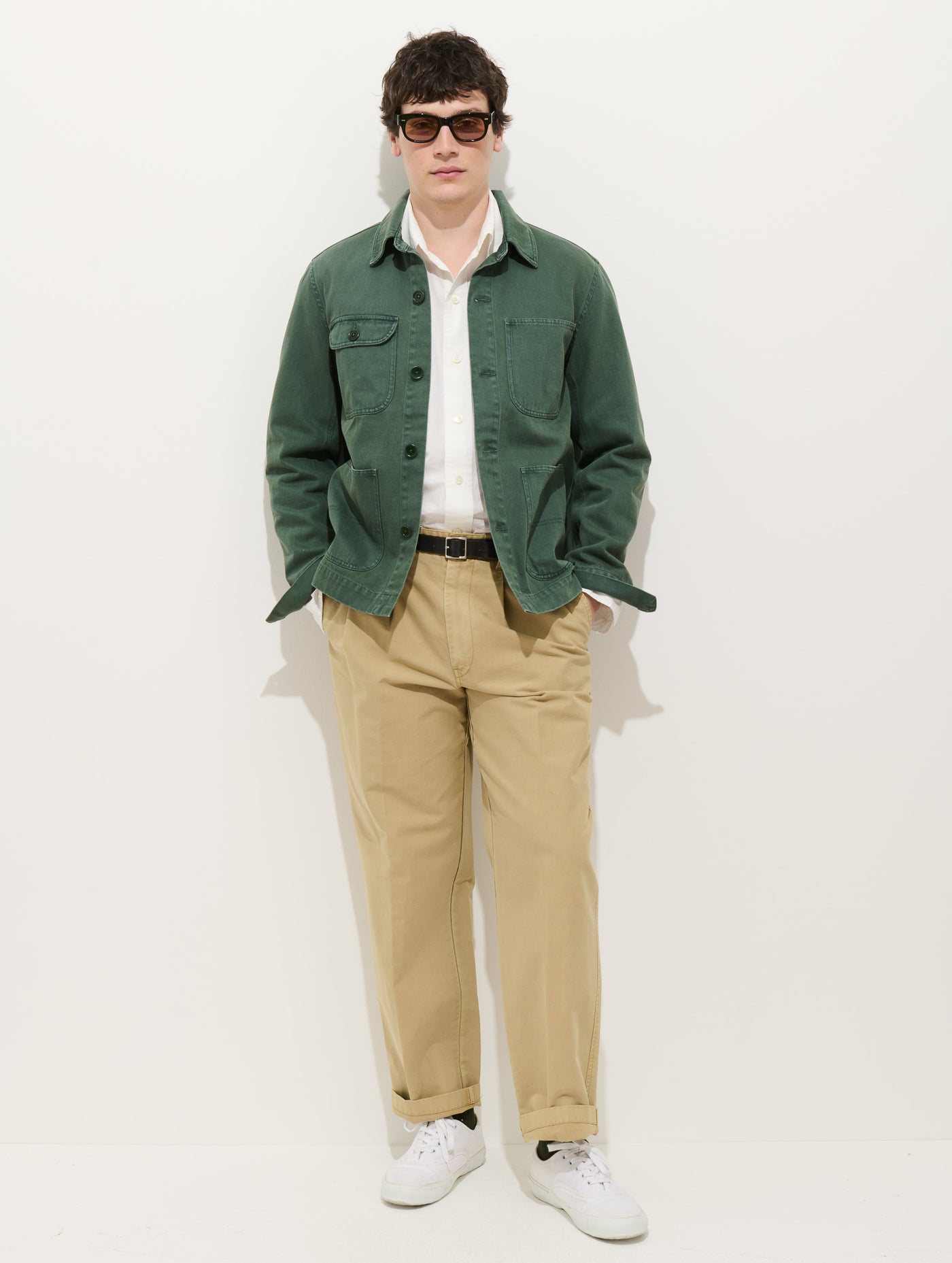 Garment Dyed Work Jacket In Recycled Denim