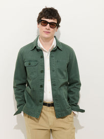 Garment Dyed Work Jacket In Recycled Denim