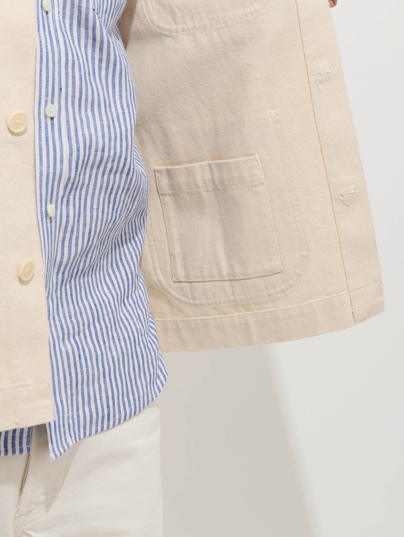 Garment Dyed Work Jacket In Recycled Denim