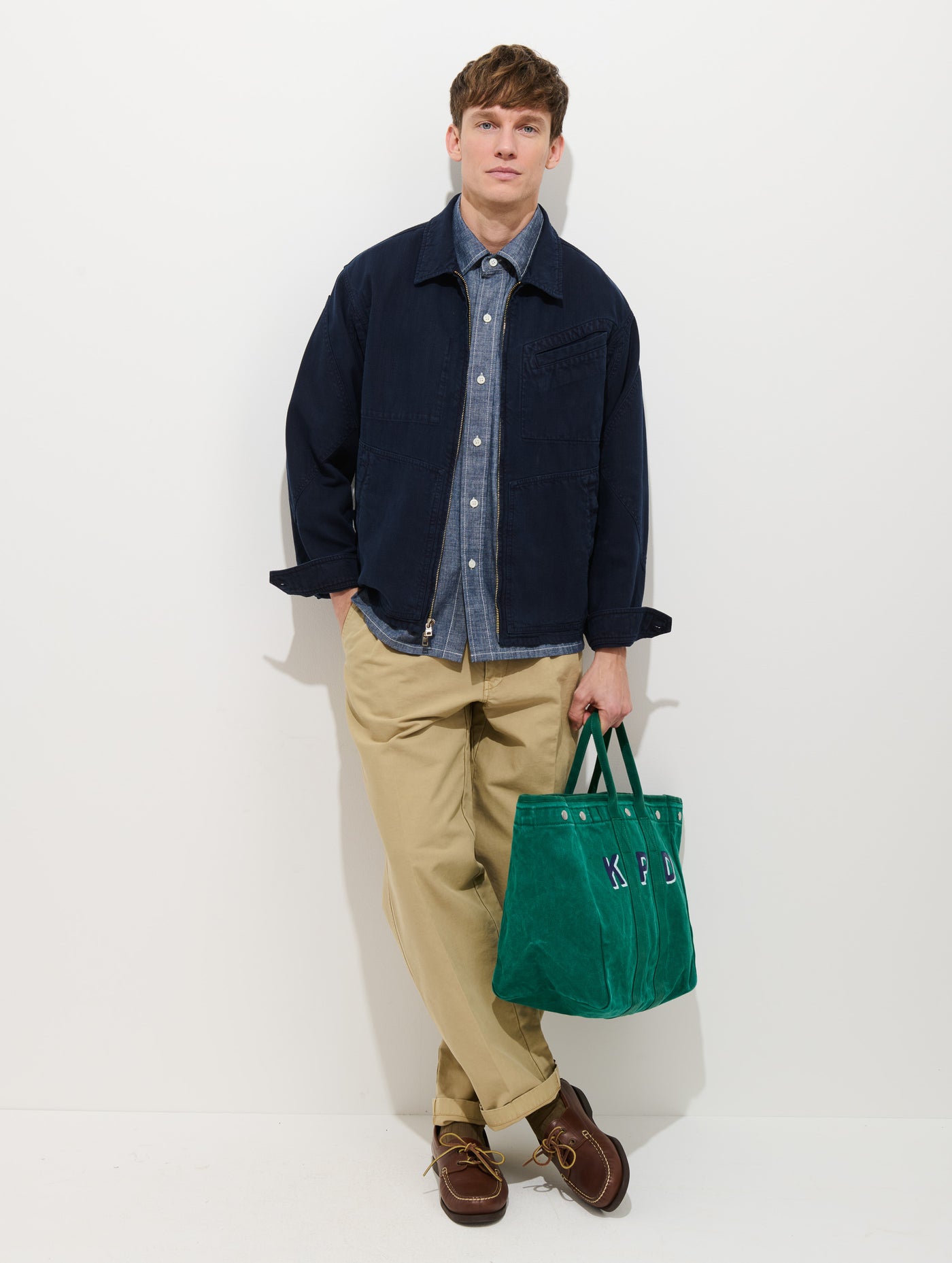Andre Zip Jacket In Linen Twill