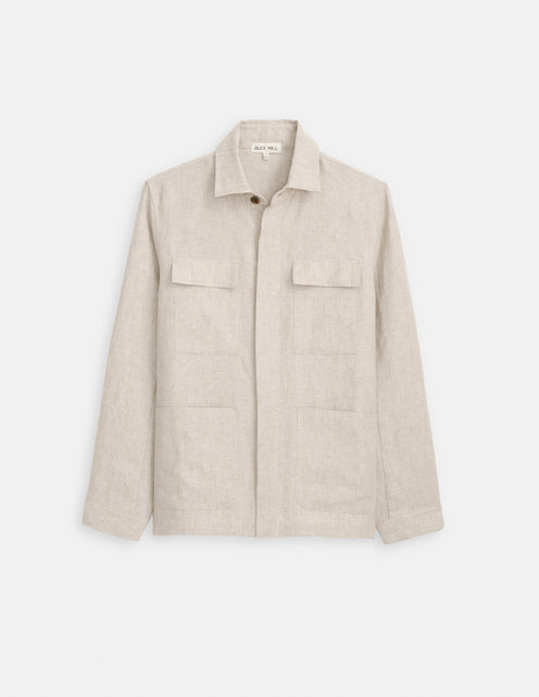 Riviera Work Jacket In Flax Linen