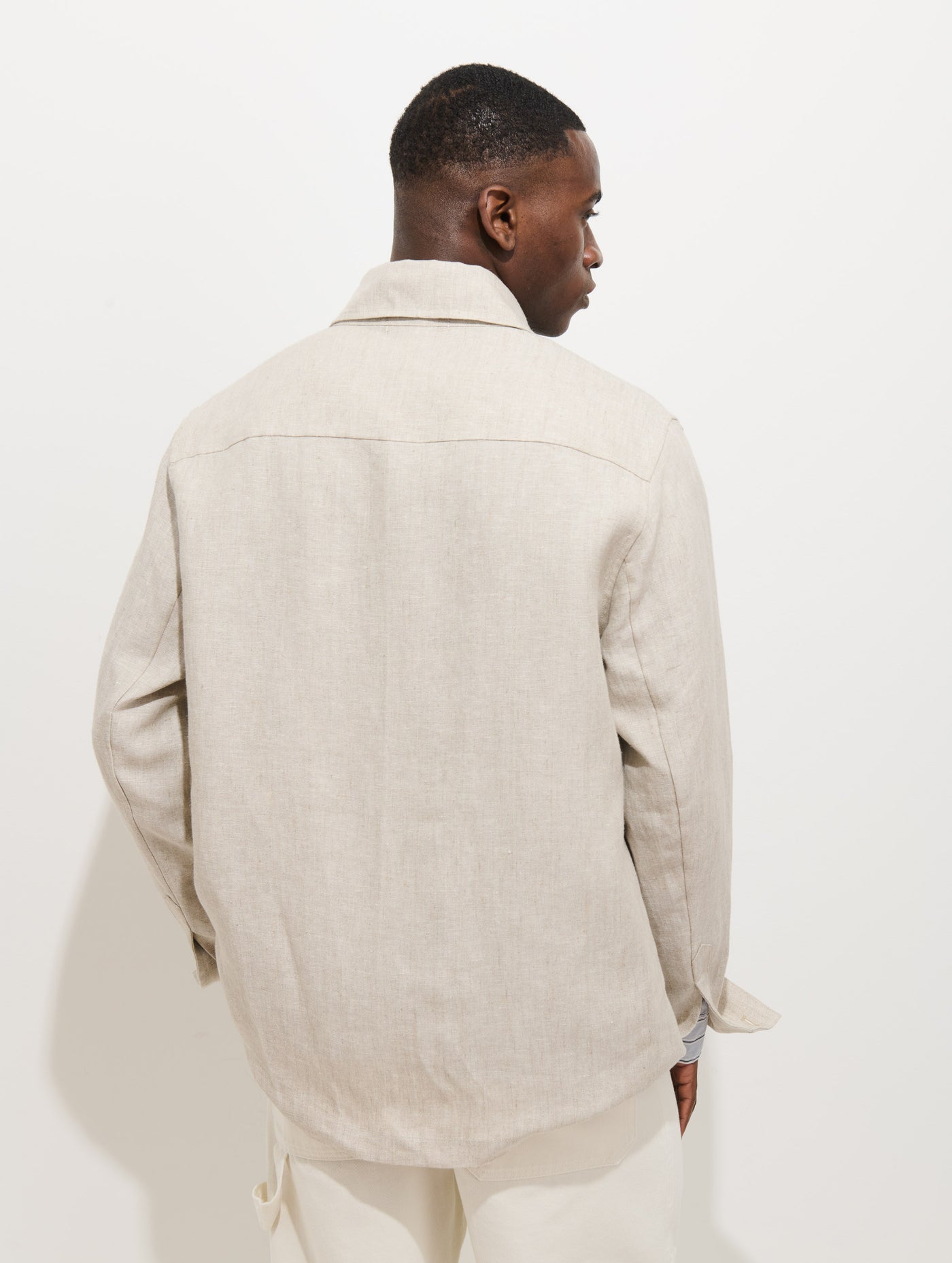 Riviera Work Jacket In Flax Linen