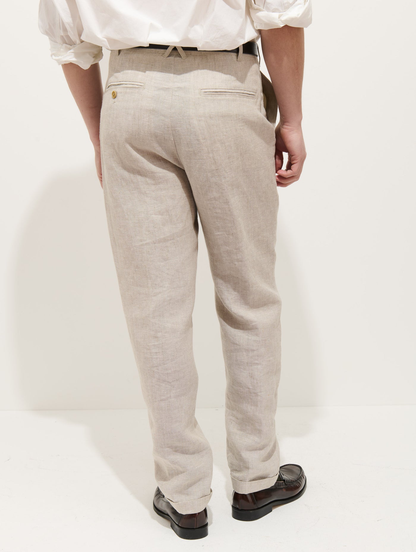 Standard Pleated Pant In Flax Linen