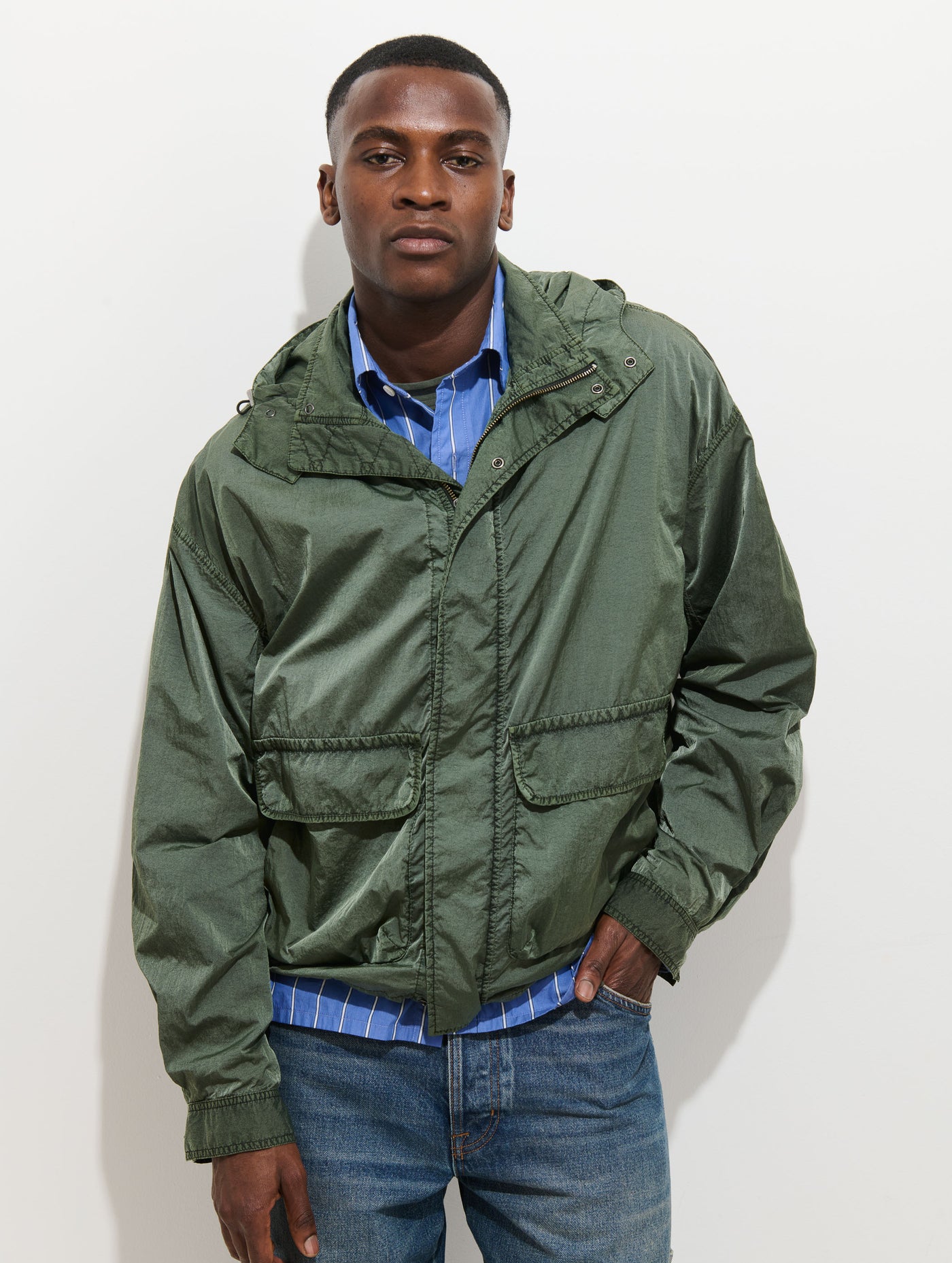 David Windbreaker In Crinkle Nylon