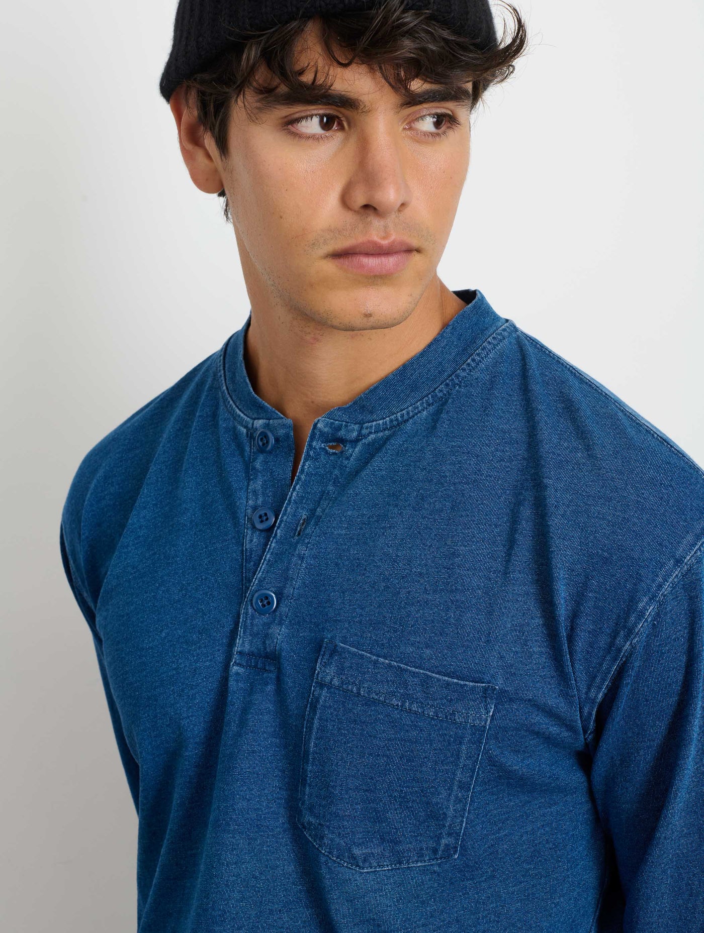 Alan Henley In Indigo Slub Cotton