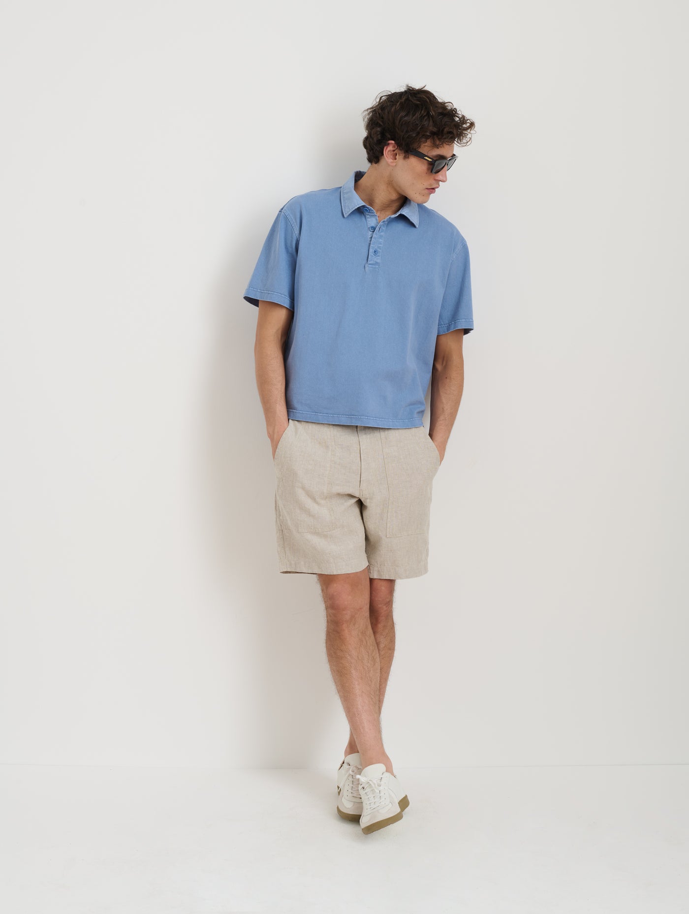 Pull On Field Short In Flax Linen