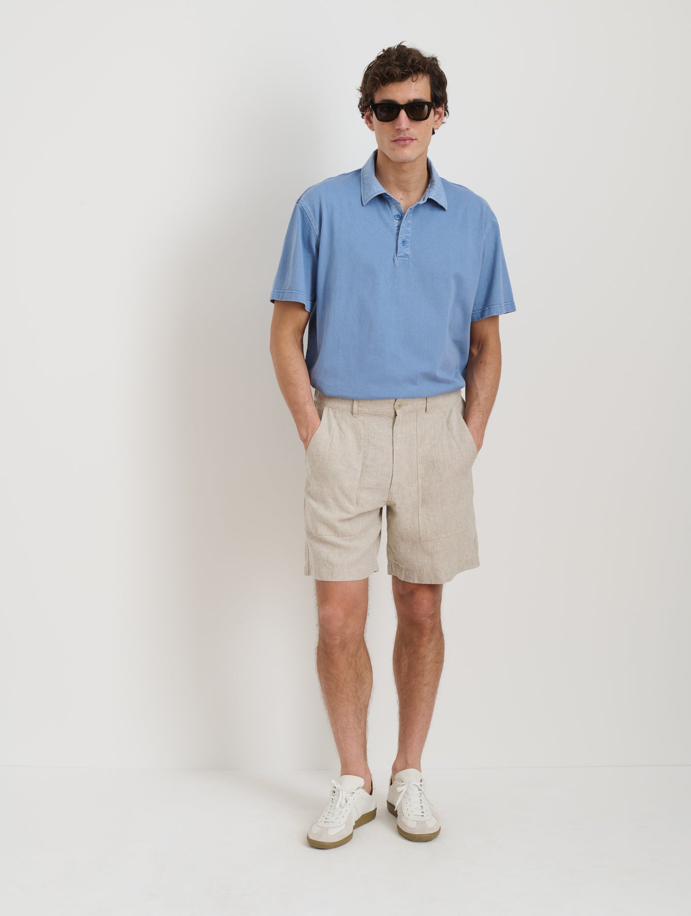 Pull On Field Short In Flax Linen