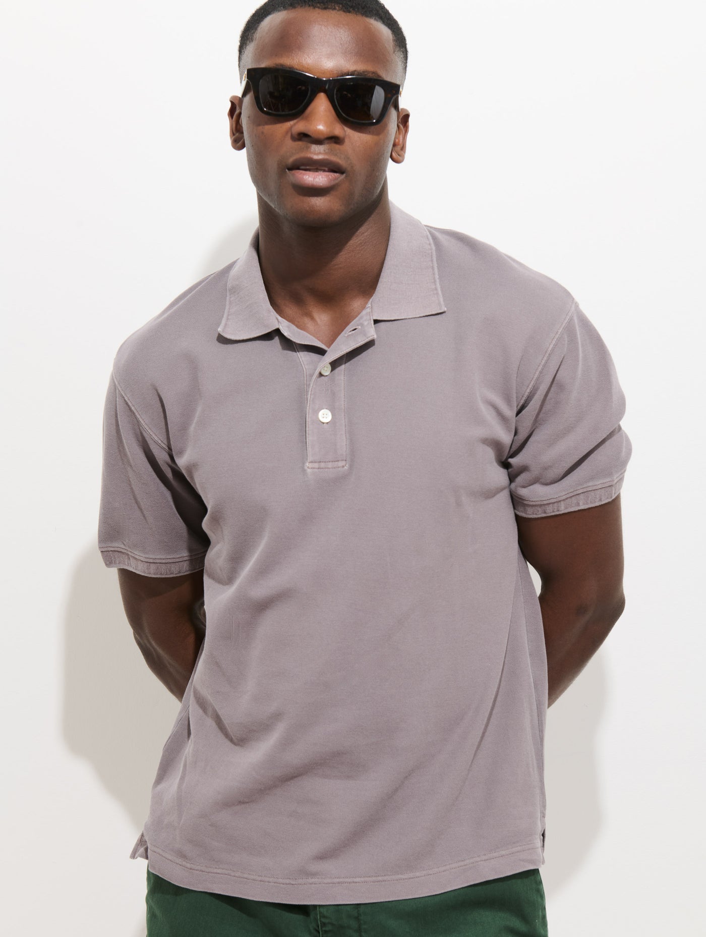 Garment Dyed Polo In Pique Cotton