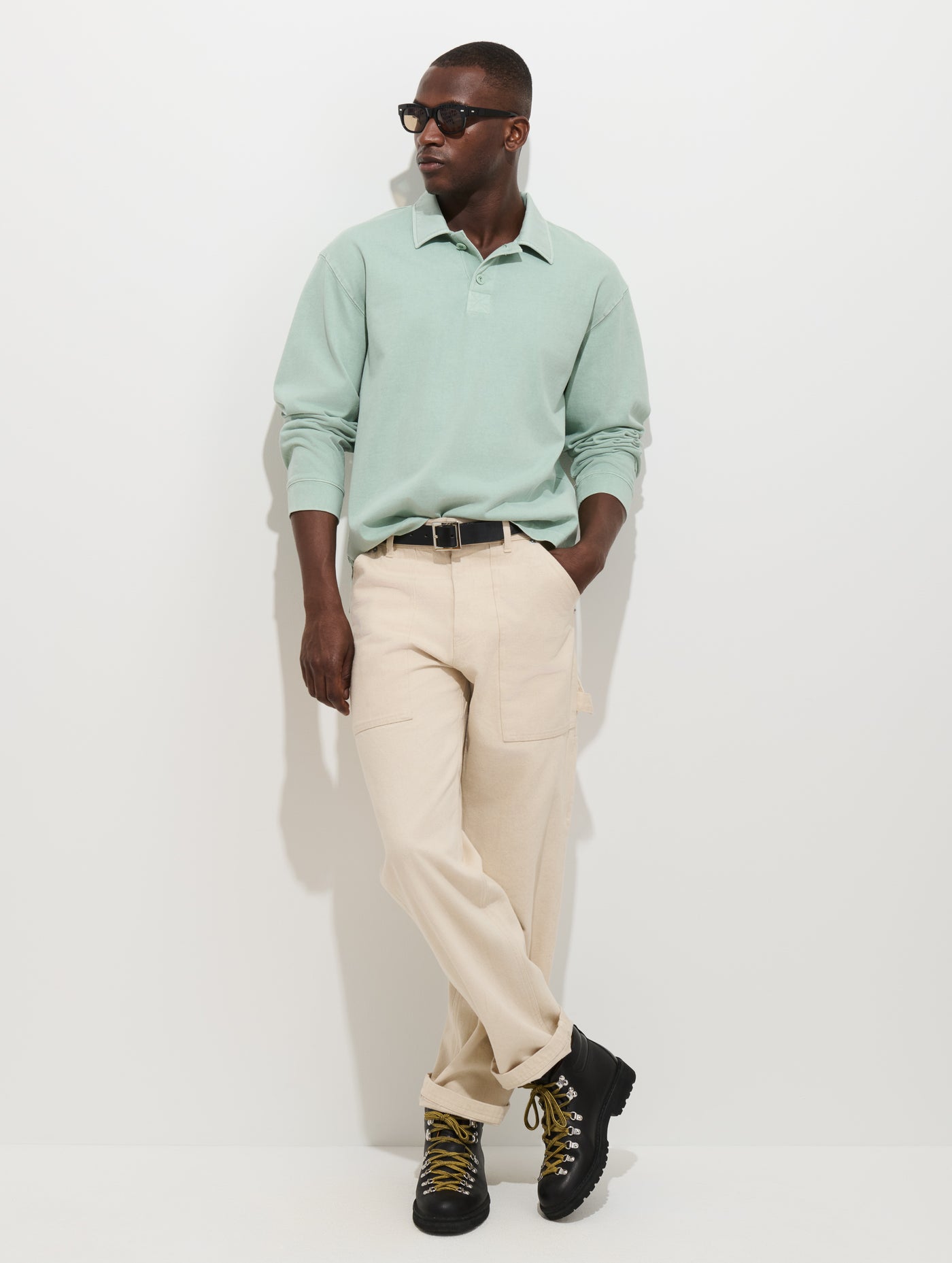 Garment Dyed Rugby Shirt In Cotton Jersey