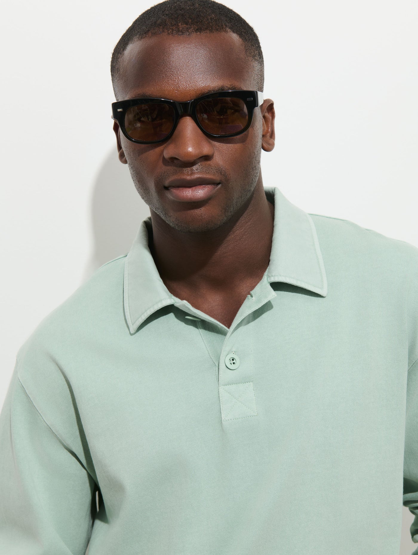Garment Dyed Rugby Shirt In Cotton Jersey