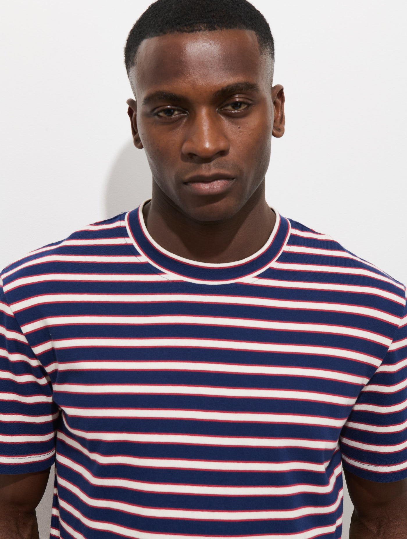 Crosby Striped Tee In Heavy Slub Cotton