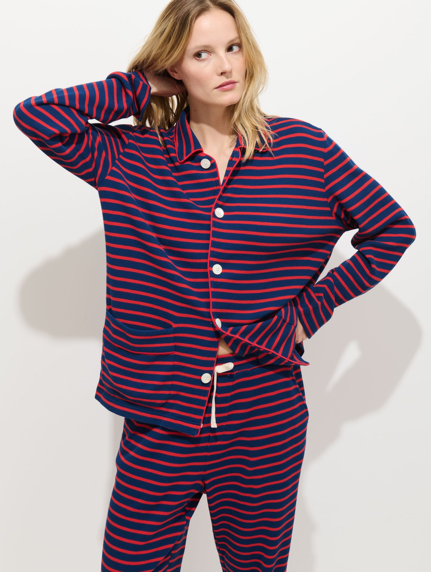The Striped Waffle Sleeping Shirt