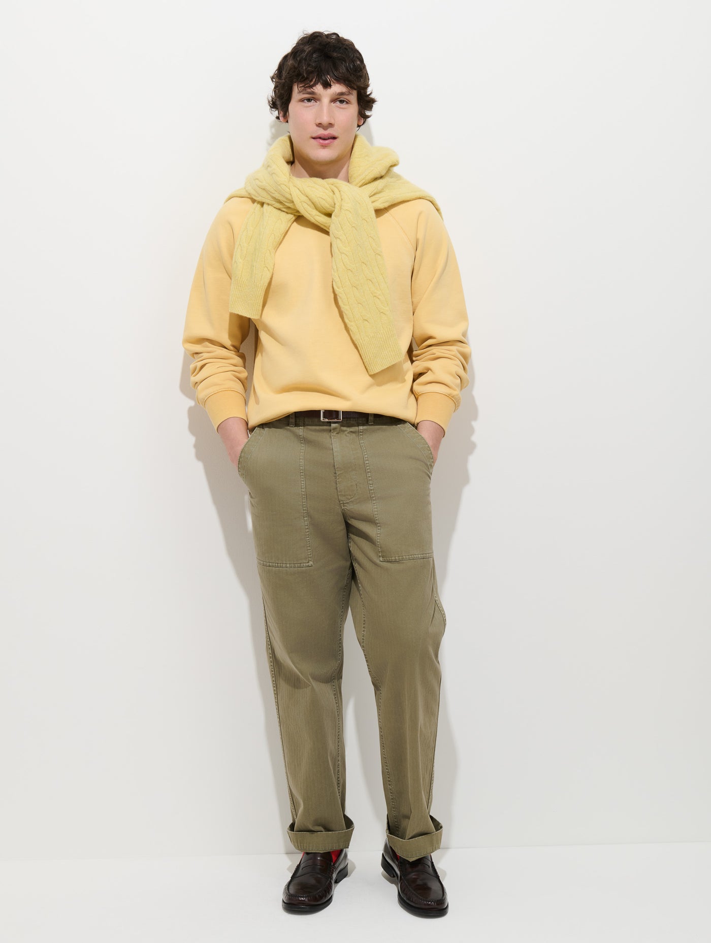 Garment Dye Raglan Sweatshirt in Cotton Fleece
