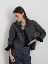 Britt Work Jacket In Herringbone
