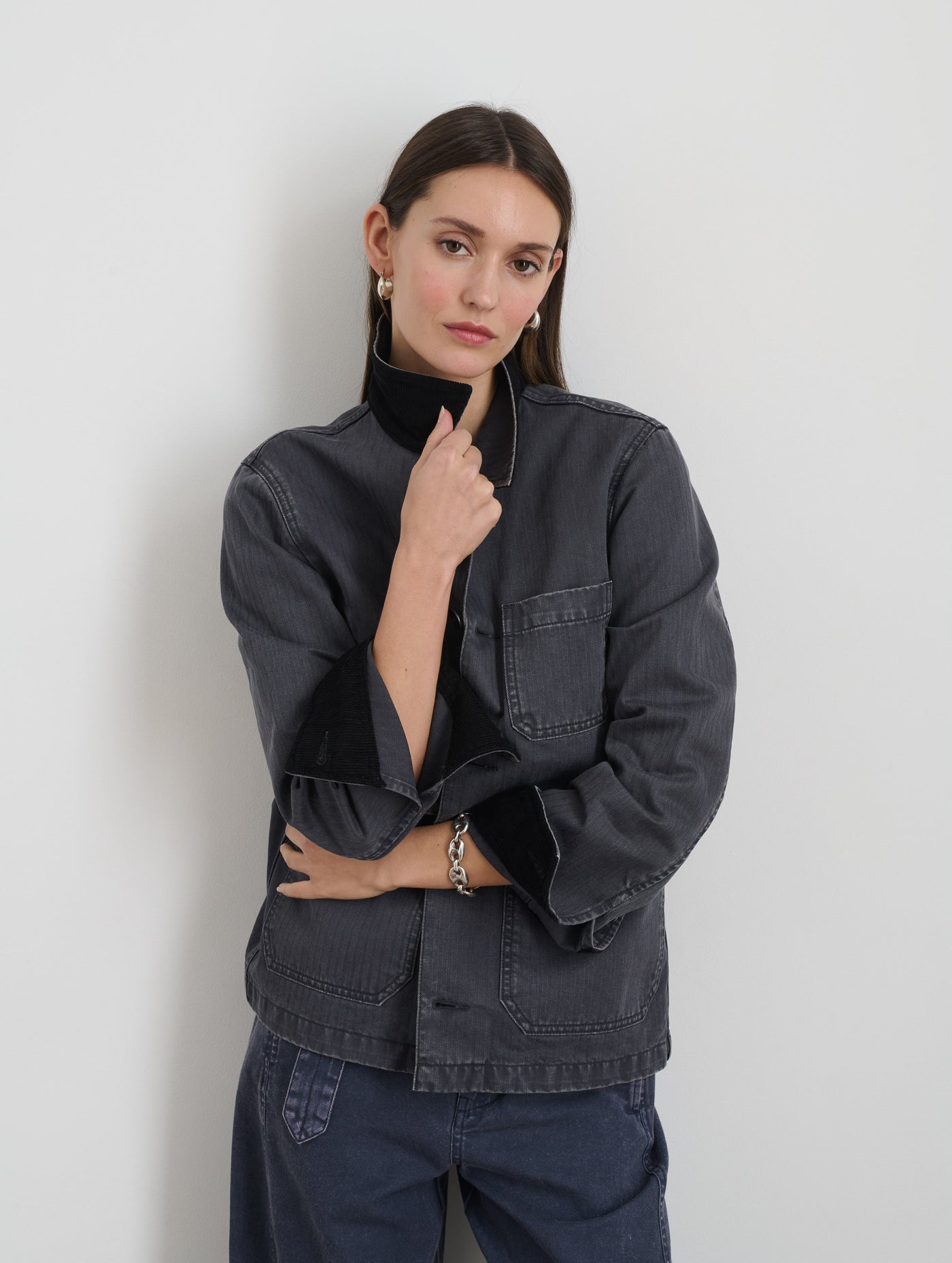 Britt Work Jacket In Herringbone