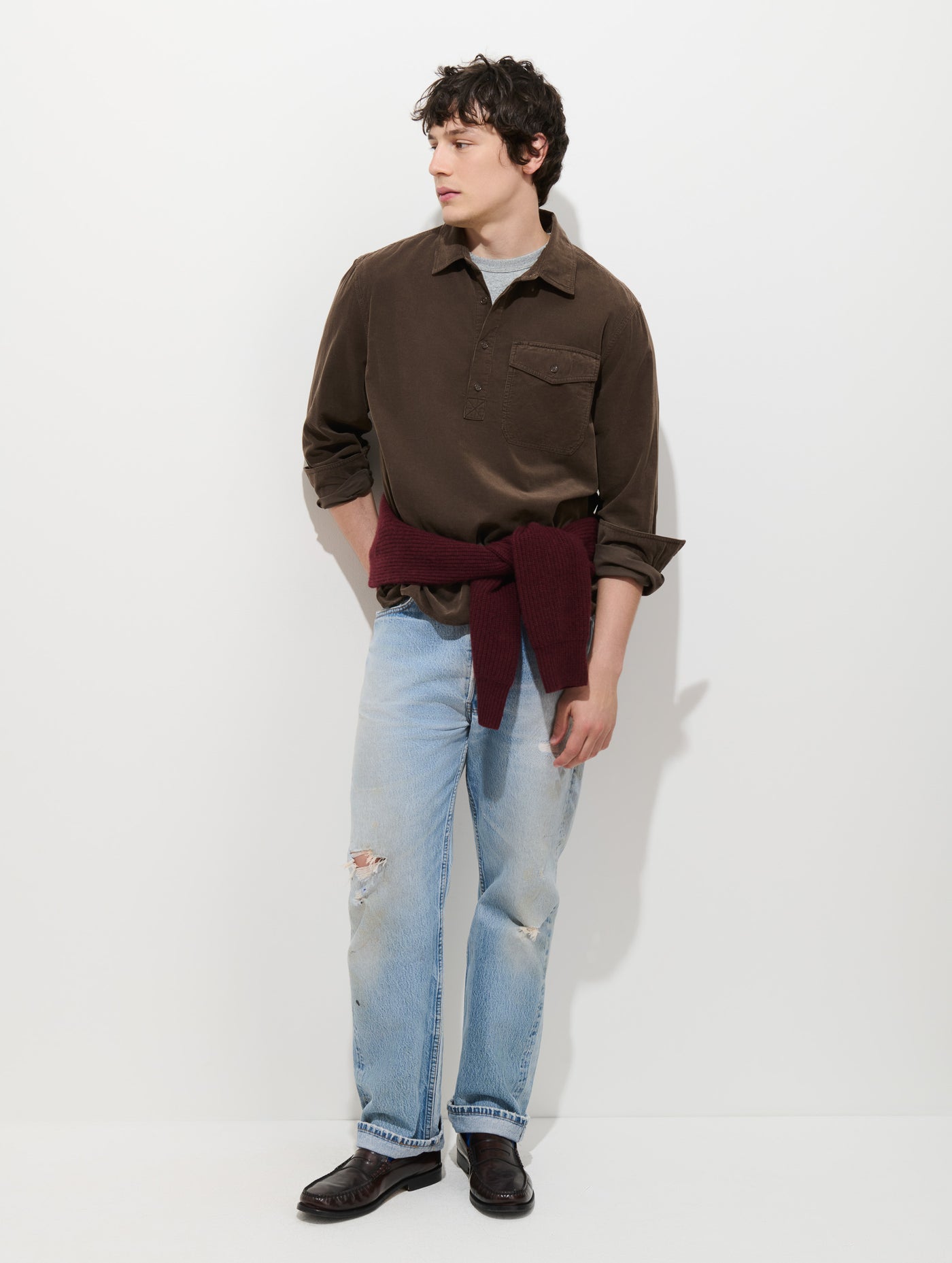Carter Popover In Fine Wale Corduroy