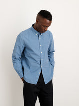Mill Shirt In Paper Poplin In Faded Delft Blue