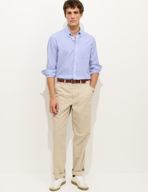 Mill Shirt In Stripe Portuguese Poplin