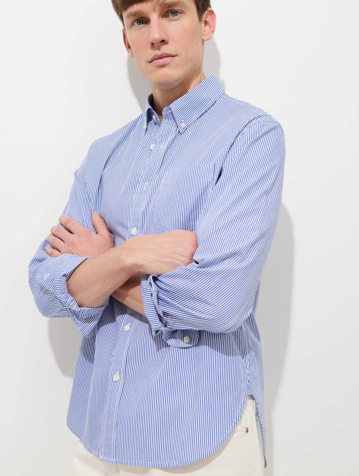 Mill Striped Shirt In Cotton Poplin