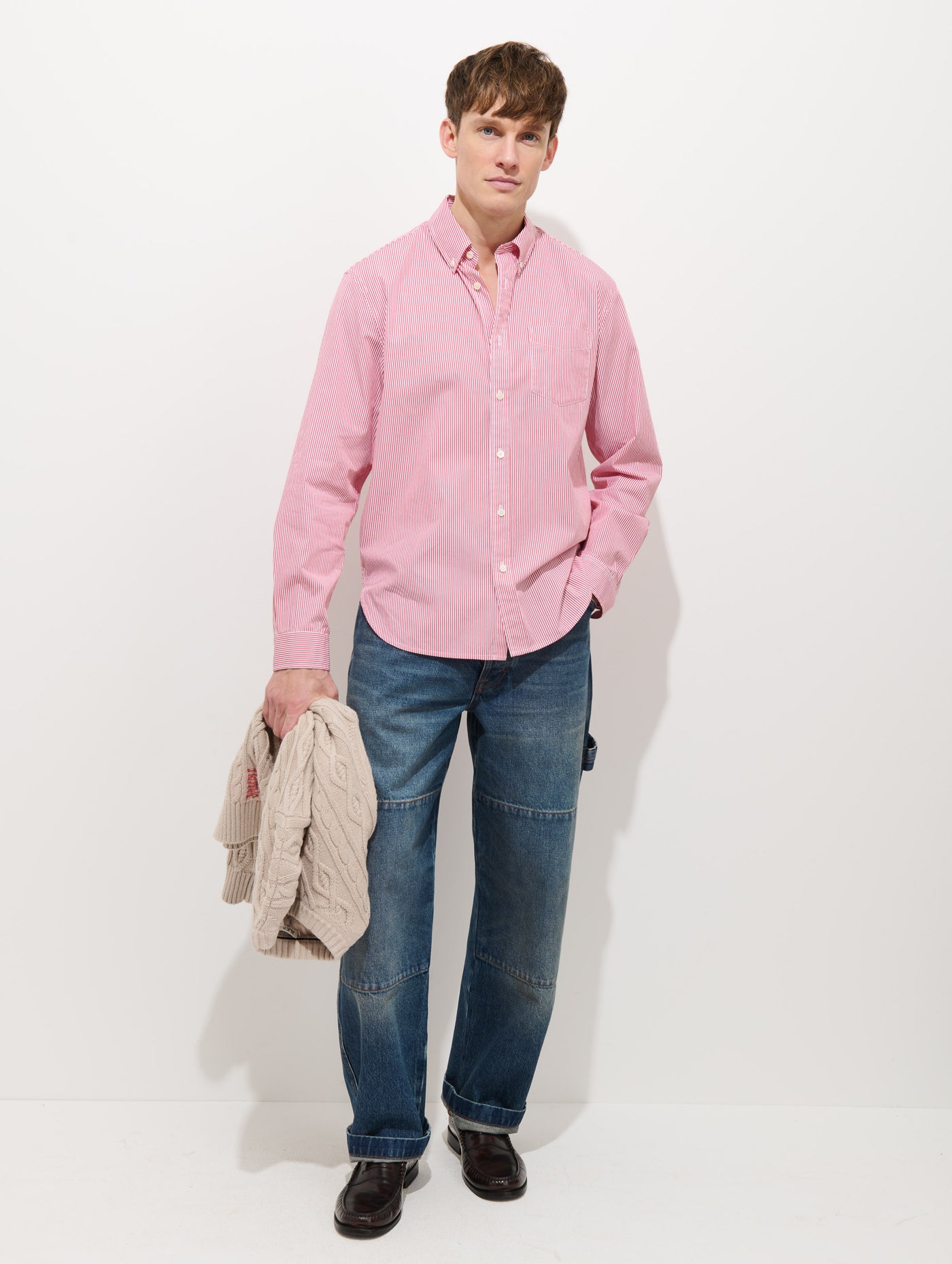 Mill Striped Shirt In Cotton Poplin