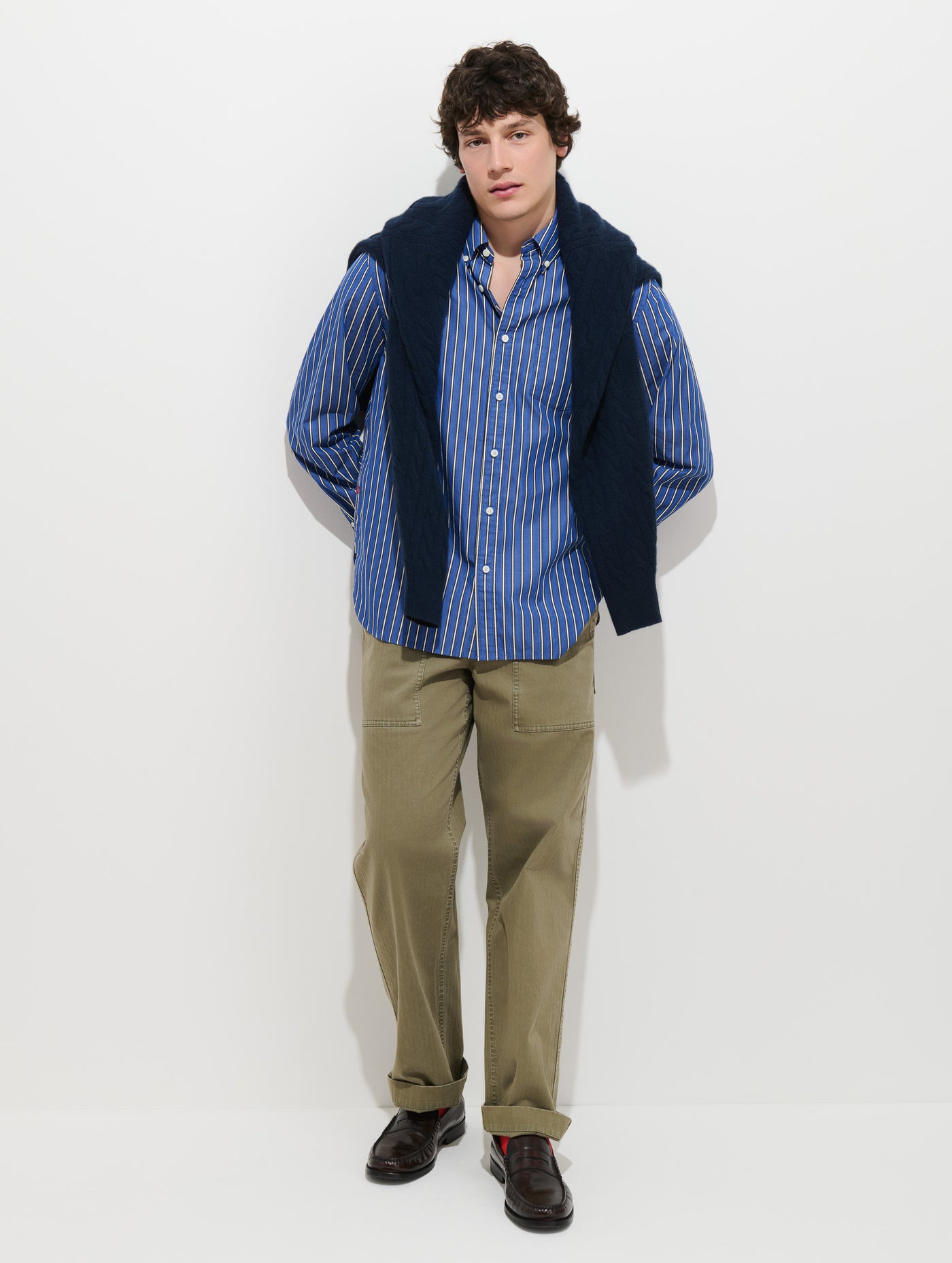 Mill Striped Shirt in Cotton Poplin