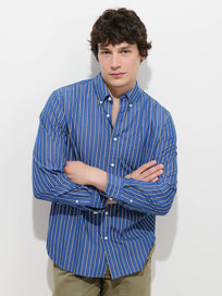 Mill Striped Shirt in Cotton Poplin