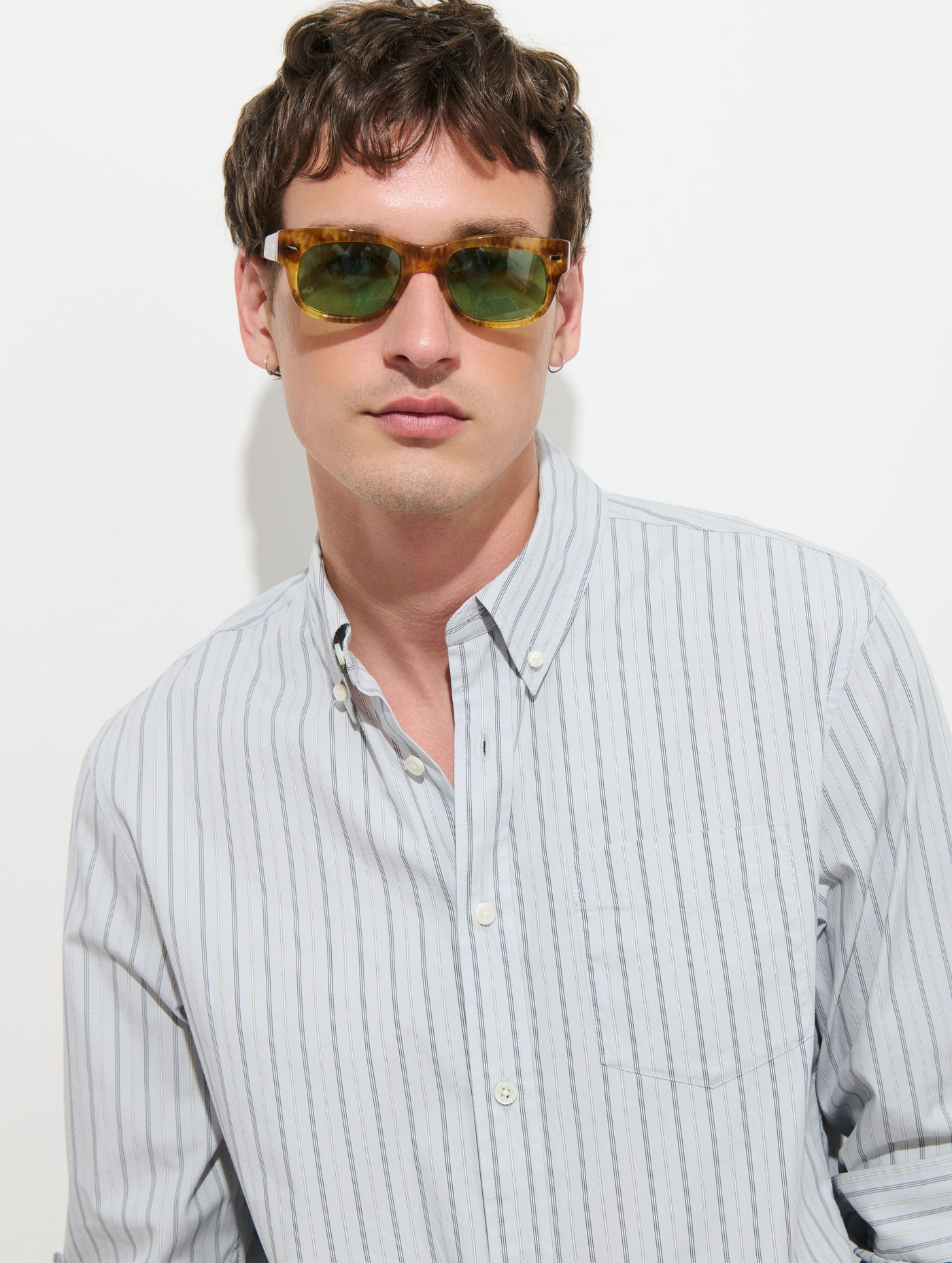 Mill Striped Shirt in Cotton Poplin
