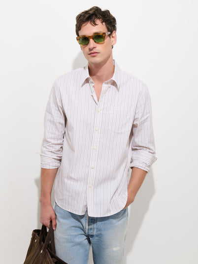 Mill Striped Shirt in Cotton Poplin