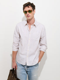 Mill Striped Shirt in Cotton Poplin