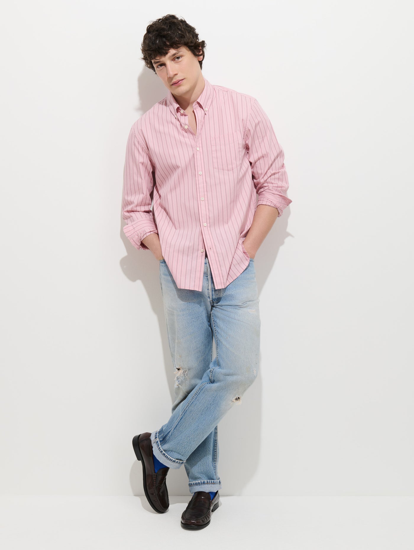 Mill Striped Shirt in Cotton Poplin