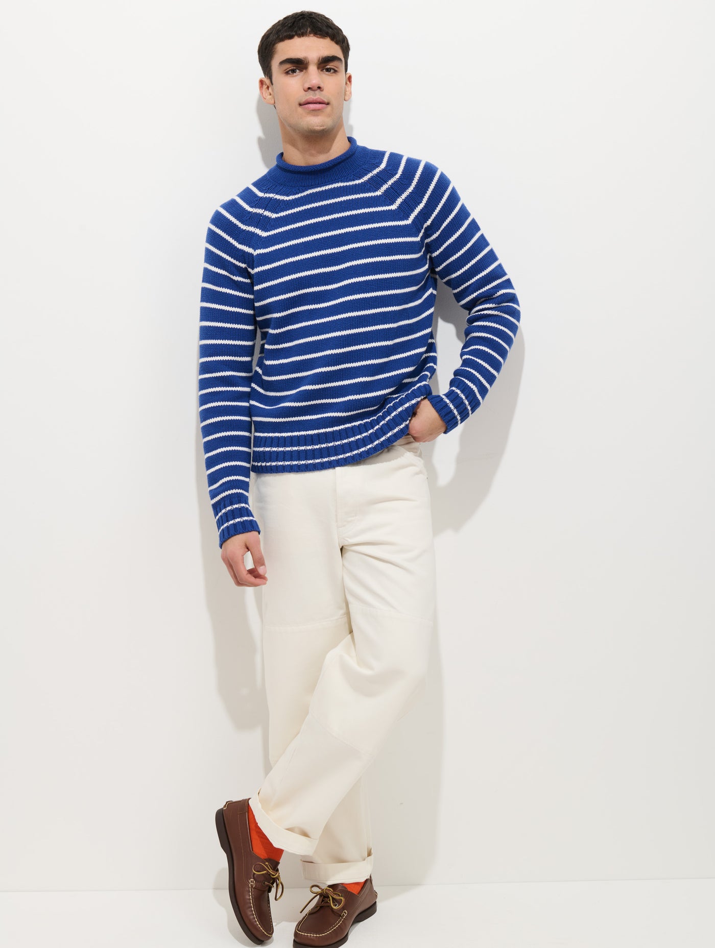 Alex Striped Rollneck In Cotton