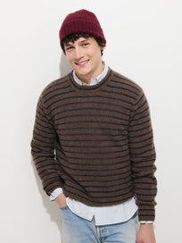 Jordan Striped Sweeter in Washed Cashmere