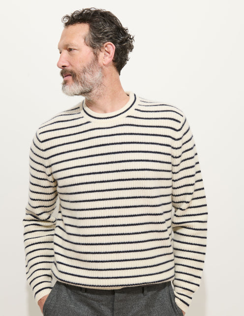 Jordan Striped Sweater in Washed Cashmere