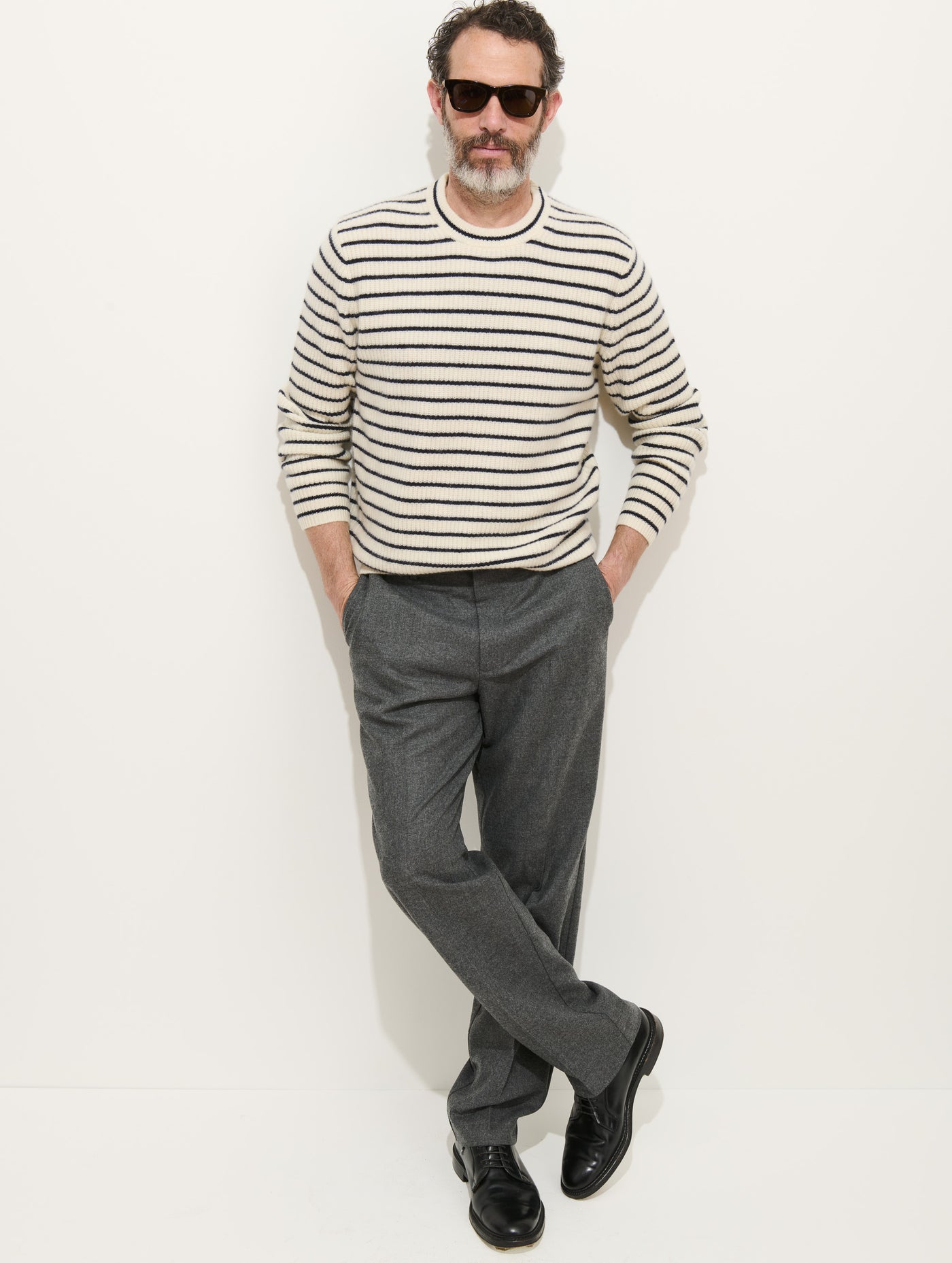 Jordan Striped Sweater in Washed Cashmere