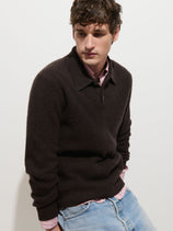 Carl Polo Sweater in Washed Cashmere
