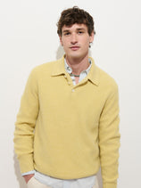 Carl Polo Sweater in Washed Cashmere