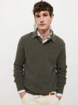 Carl Polo Sweater in Washed Cashmere