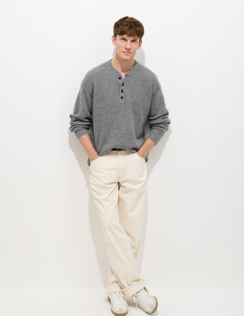 Waffle Henley In Cashmere