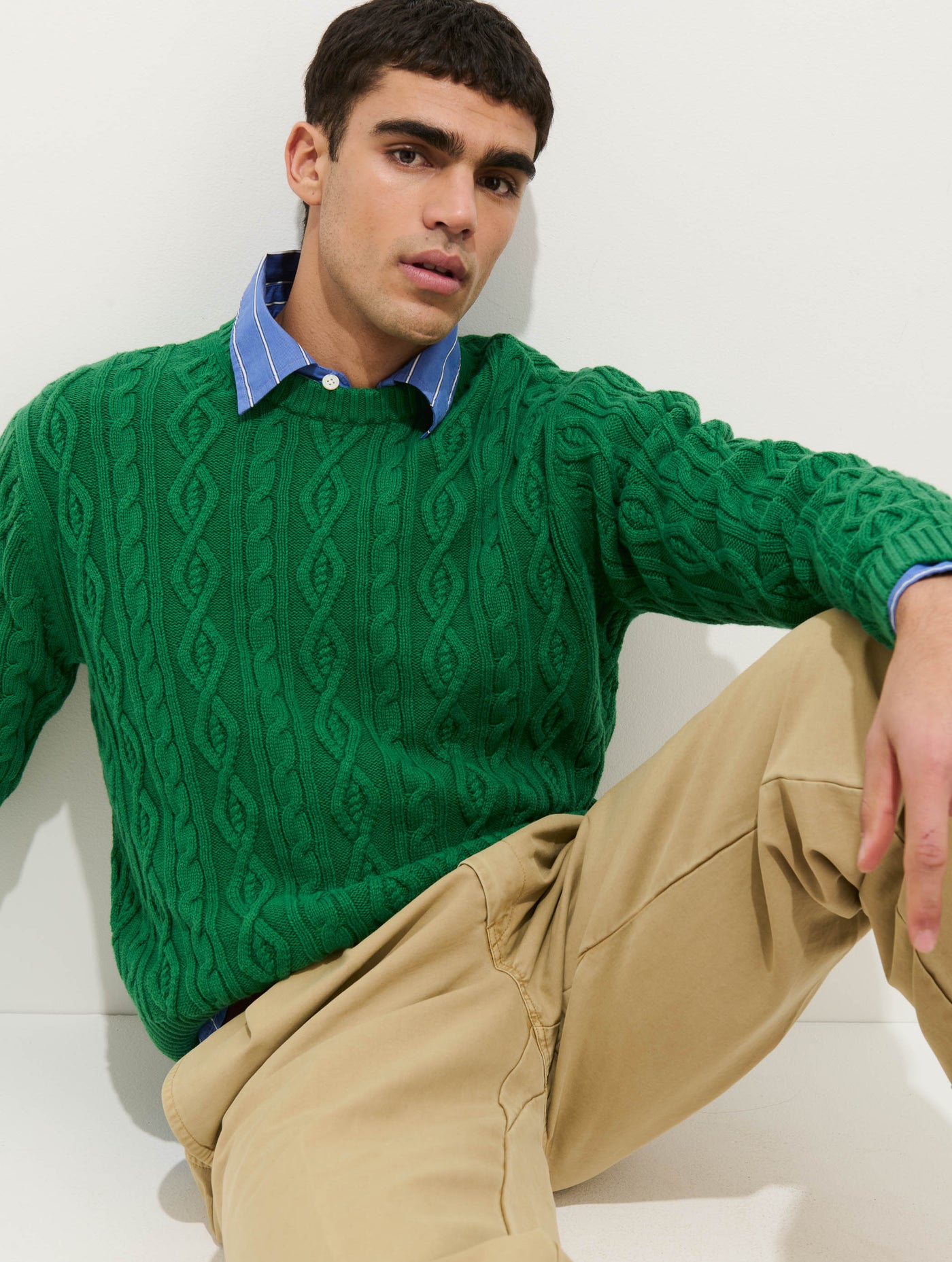 Aaron Cable Sweater in Cotton
