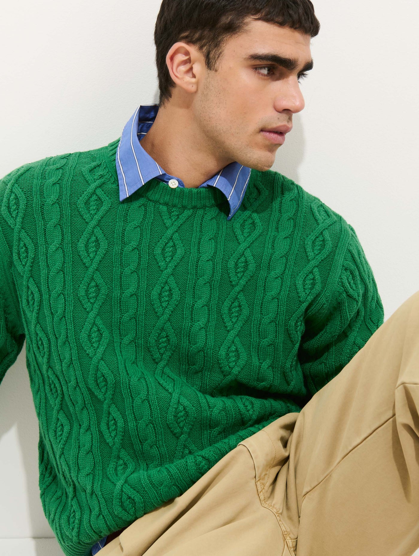 Aaron Cable Sweater in Cotton