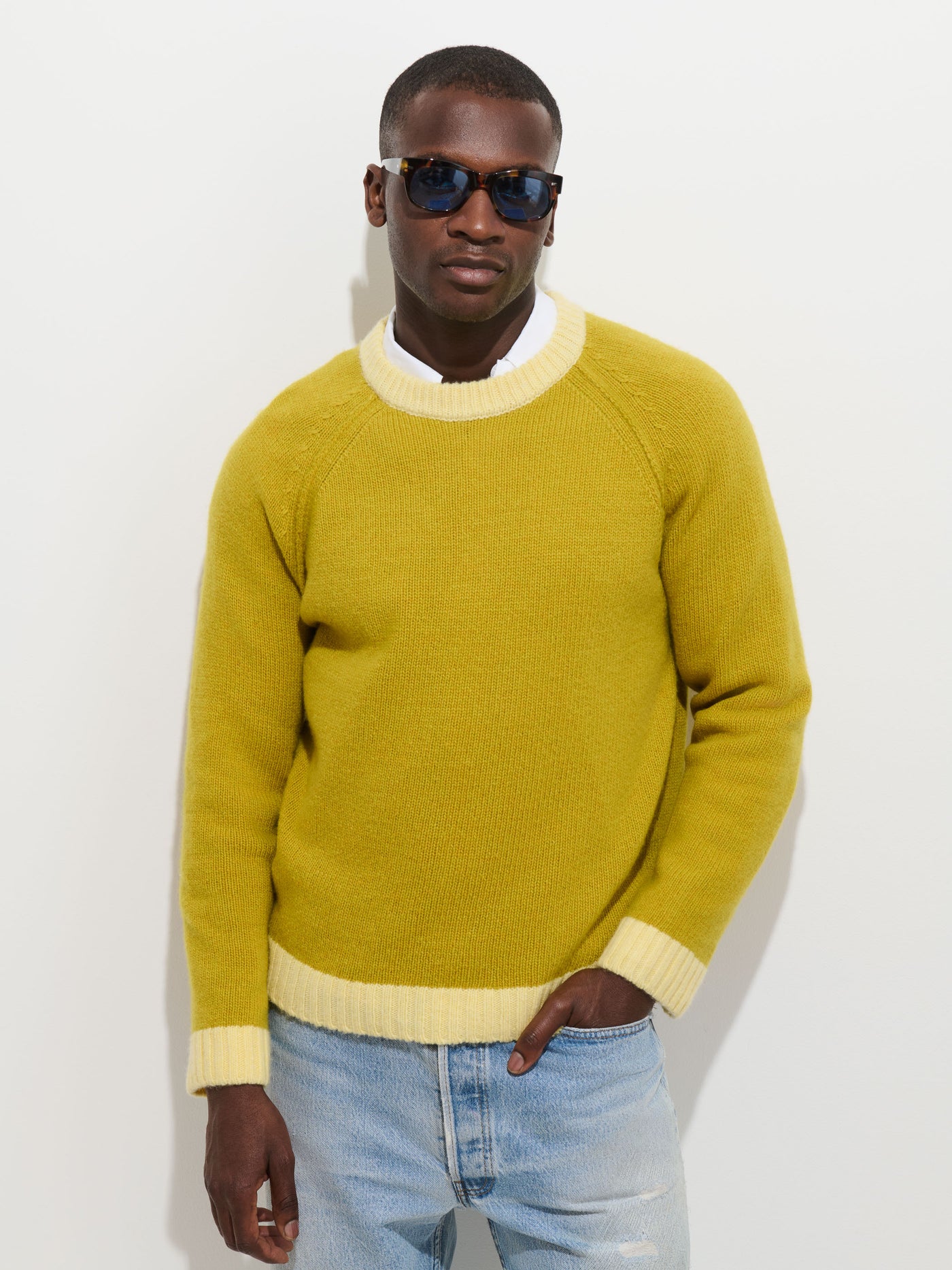 Hank Raglan Crewneck Sweater in Merino Wool